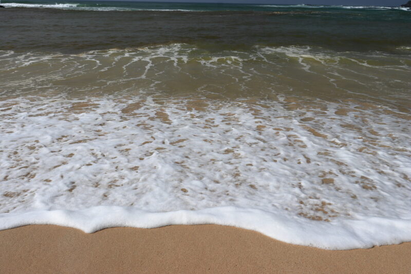 Soothing waves crashing on beach